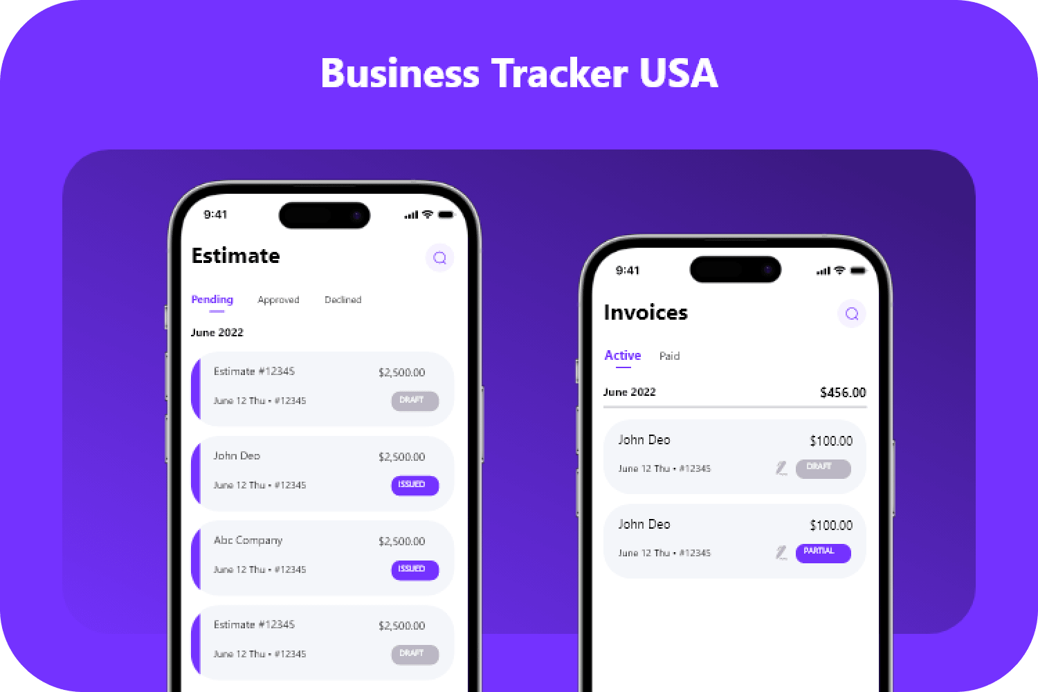 Business Tracker App Design